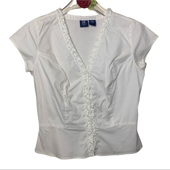 SO GSJC white blouse V-neck Medium - Picture 1 of 5